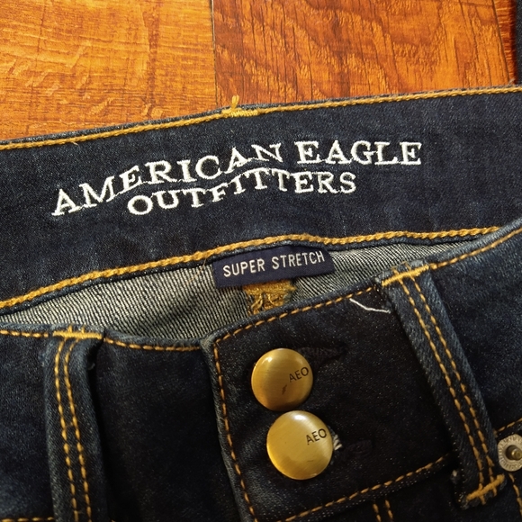 American Eagle Outfitters Denim Blue Jeans Super Stretch Artist Crop Women's 6R - Picture 3 of 7